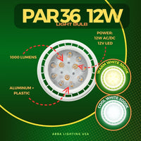 PAR36 12W 30 ° Paisaje exterior Bombillas LED Blanco cálido Lámpara de inundación impermeable