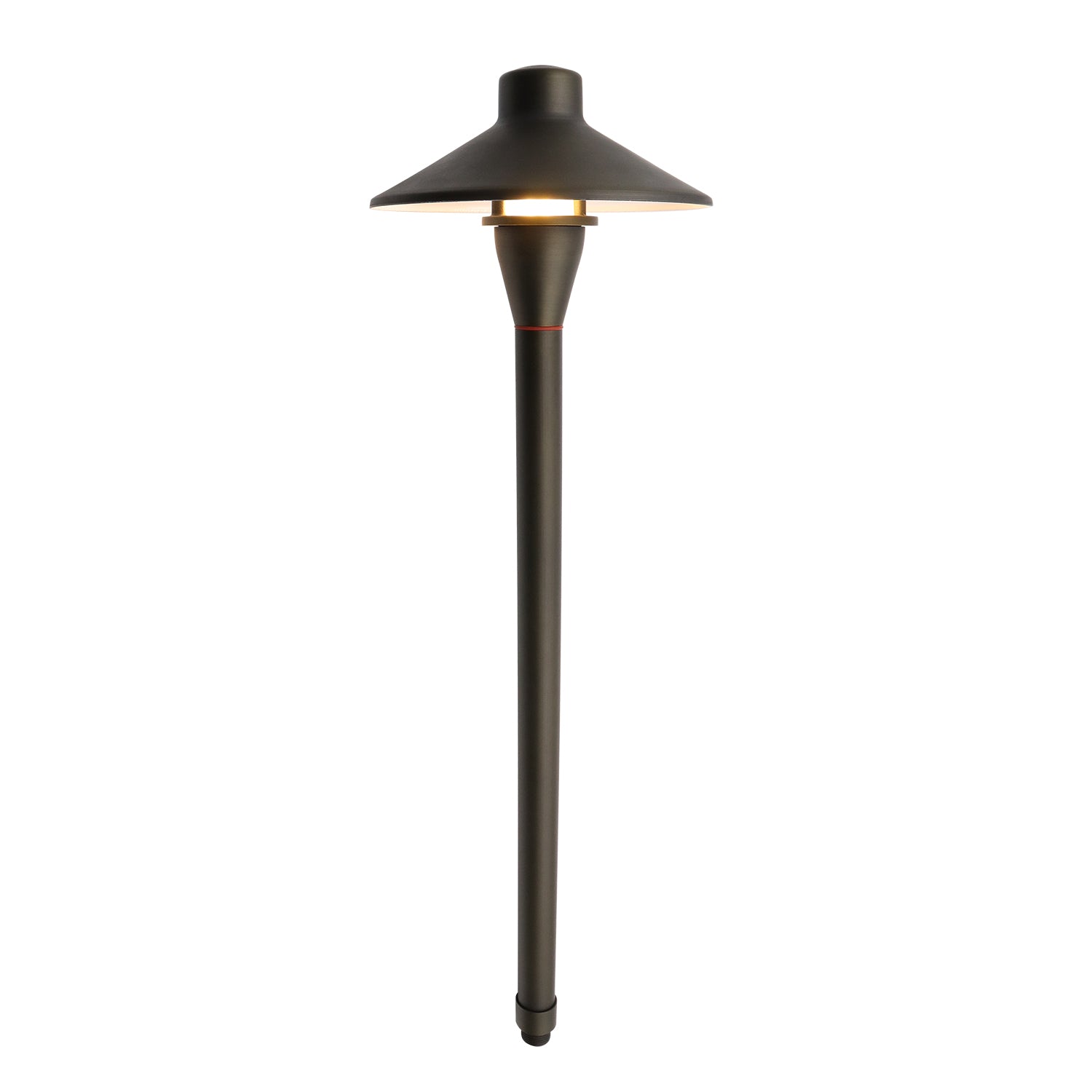 PL01B G4 Solid Brass Hat Path Light - Light Bronze Finish Low Voltage Landscape Lighting