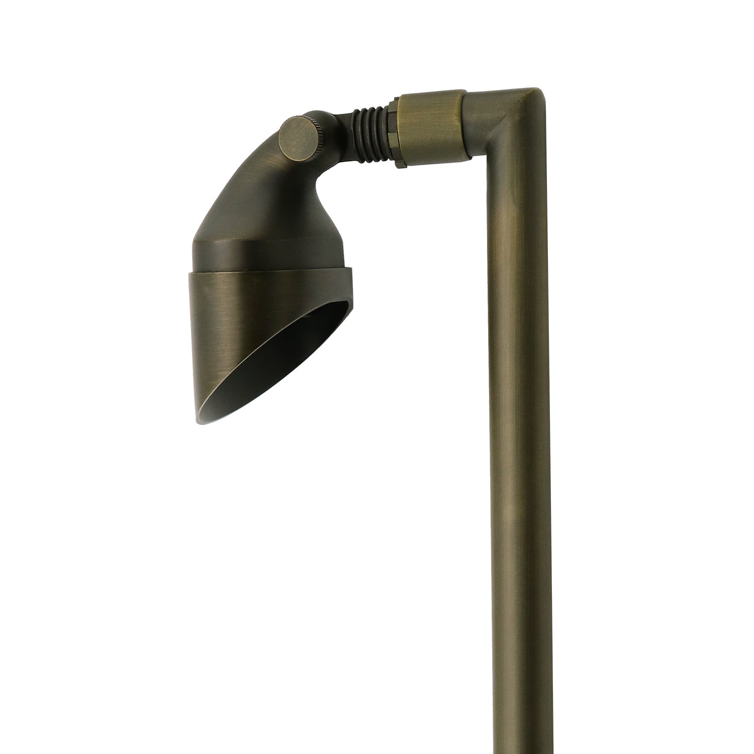 PL25B G4 Solid Brass Path Light - Shrouded Flood Light, Light Bronze Finish Low Voltage Landscape Lighting