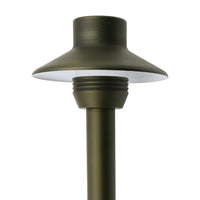 PL29B G4 Solid Brass Mushroom Hat Path Light - Light Bronze Finish Low Voltage Landscape Lighting