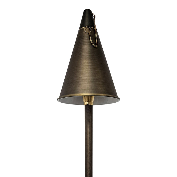 G4 Solid Brass Mushroom Hat Path Light - Light Bronze Finish