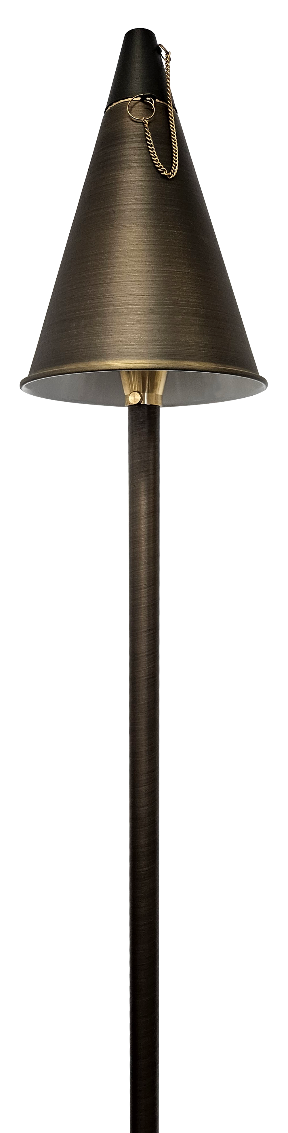 PL77B G4 Solid Brass 60" Tiki Torch Path Light - Light Bronze Finish Low Voltage Landscape Lighting