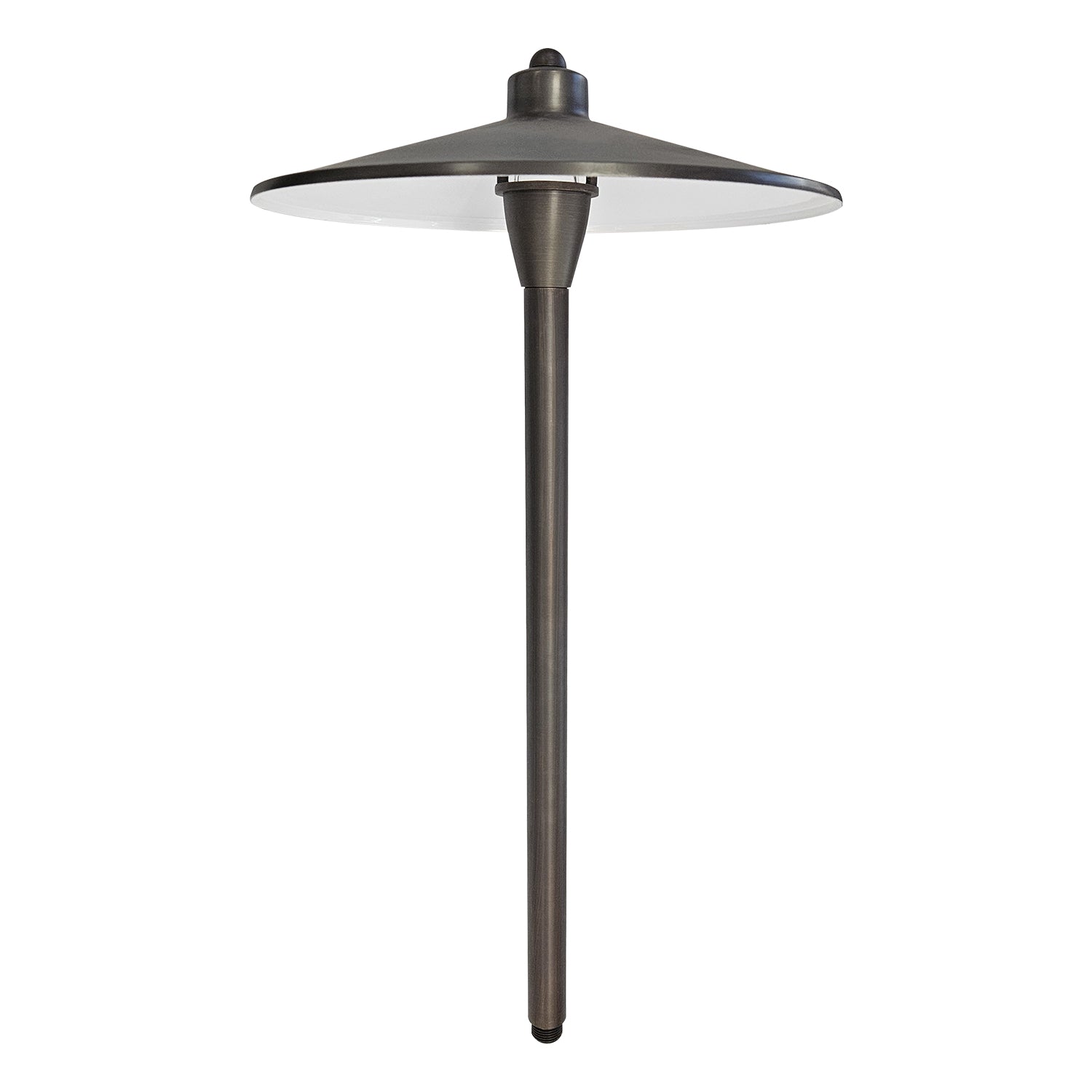 PL79B G4 Solid Brass Large Mushroom Hat Path Light - Light Bronze Finish Low Voltage Landscape Lighting