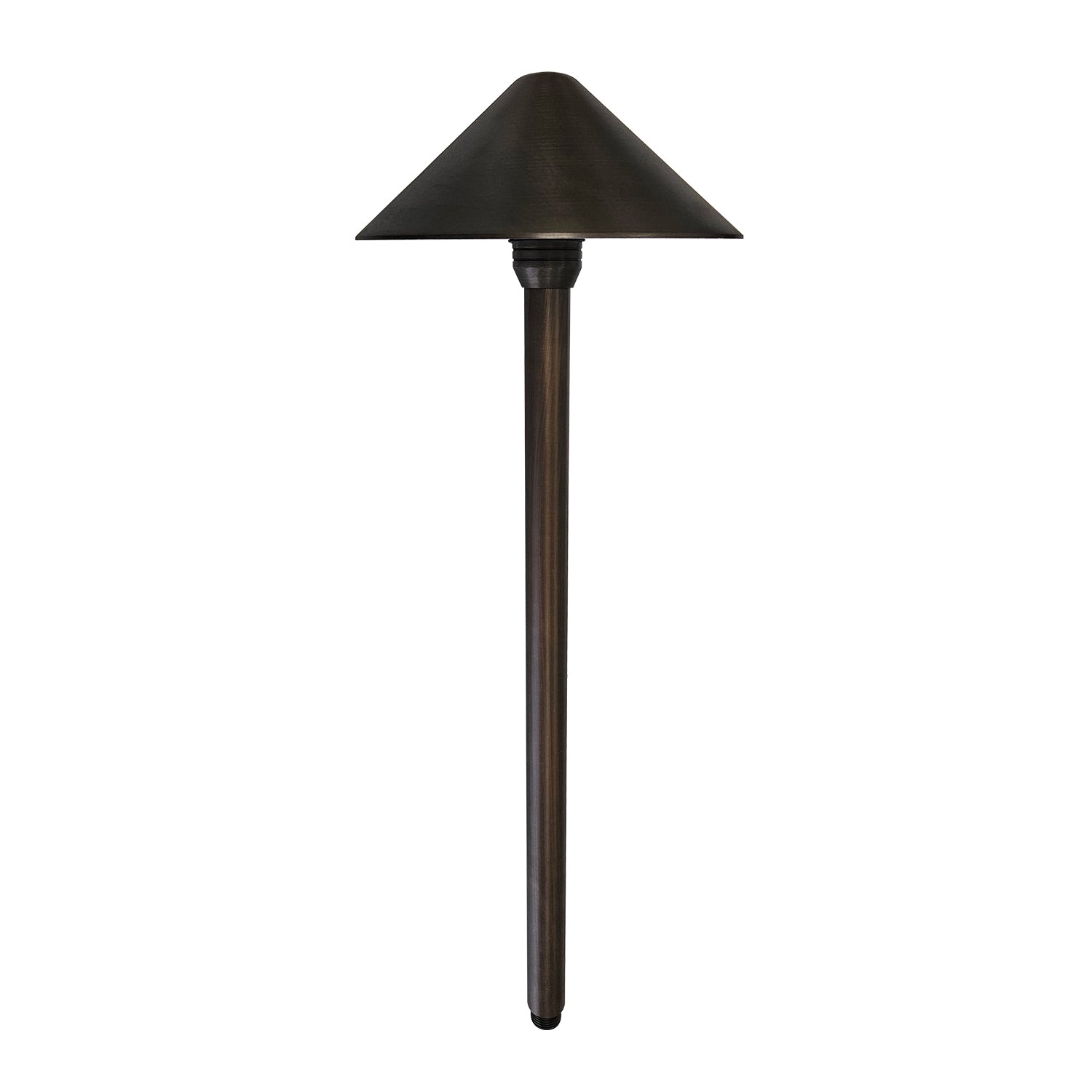 PL81B G4 Solid Brass Mushroom Hat Path Light - Light Bronze Finish Low Voltage Landscape Lighting