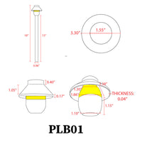 PLB01 12V G4 Snub Luz de camino LED para exteriores de latón fundido resistente de bajo voltaje