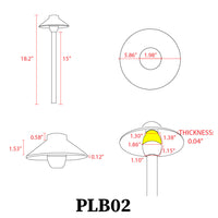 PLB02 Outdoor Garden Pathway Light | Low Voltage Brass Path Light