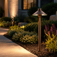 Outdoor Landscape Lighting LED 12V Low Voltage PLB02 Frosted Lens Outdoor Garden Pathway Light | 12V Low Voltage Brass Path Light G4 Socket