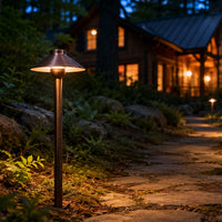 Outdoor Landscape Lighting LED 12V Low Voltage PLB02 Frosted Lens Outdoor Garden Pathway Light | 12V Low Voltage Brass Path Light G4 Socket