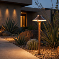 Outdoor Landscape Lighting LED 12V Low Voltage PLB02 Frosted Lens Outdoor Garden Pathway Light | 12V Low Voltage Brass Path Light G4 Socket