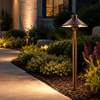 Outdoor Landscape Lighting LED 12V Low Voltage PLB02 Frosted Lens Outdoor Garden Pathway Light | 12V Low Voltage Brass Path Light G4 Socket