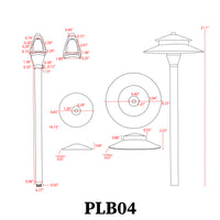 PLB04 Luz de camino de bajo voltaje LED Pagoda de latón de dos niveles