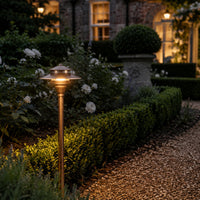 Outdoor Landscape Lighting LED 12V Low Voltage PLB04 Cast Brass Two Tier Brass LED 12V Pagoda Low Voltage Pathway Light G4 Socket