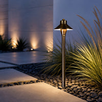 Outdoor Landscape Lighting LED 12V Low Voltage PLB06 Snub 12V Low Voltage Heavy Duty Cast Brass Outdoor LED Pathway Light G4 Socket