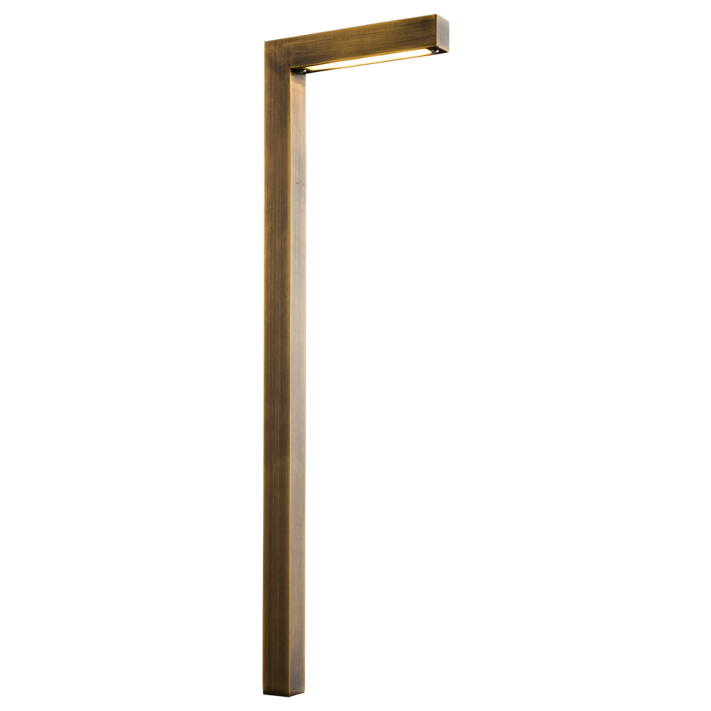 PLB10 LED Brass L-Shaped Low Voltage Pathway Light