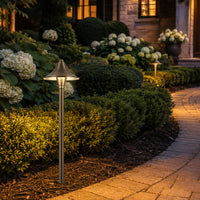 PLB09 Brass LED Cone Lamp Ready 12V Low Voltage Pathway Outdoor Landscape Lighting Fixture G4 Socket