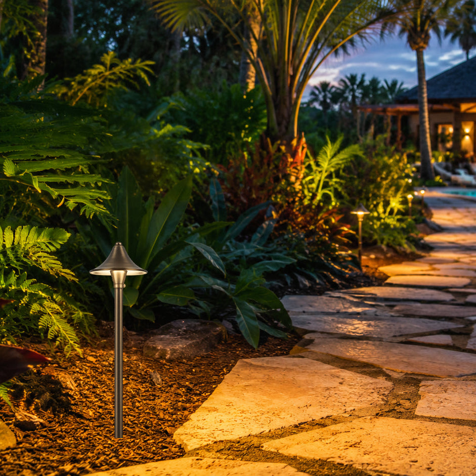 PLB09 Brass LED Cone Shaped Pathway Light