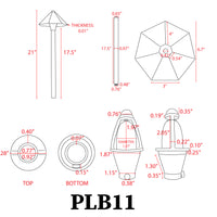 PLB11 Brass LED Low Voltage Pathway Outdoor Lighting Landscape Fixture