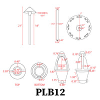 Accesorio de paisaje de iluminación exterior de vía de bajo voltaje LED de latón PLB12