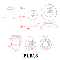 PLB13 Lámpara de pagoda de bajo voltaje de camino de latón de dos niveles Lámpara de paisaje LED