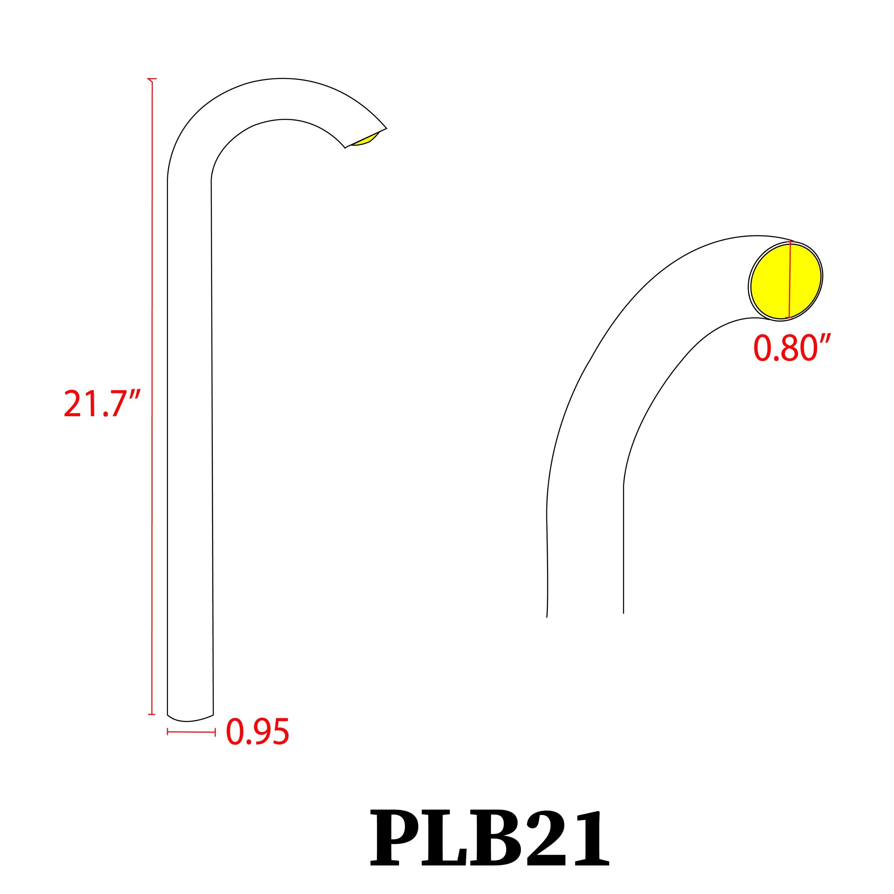 PLB21 Cast Brass 3W Cane Style Curved Low Voltage Pathway Light