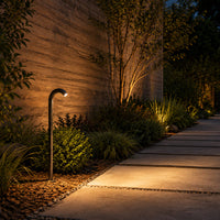 PLB21 Cast Brass 3W 3000K Warm White Integrated LED Cane Style Curved 12V Low Voltage Pathway Light