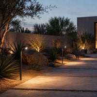 PLB21 Cast Brass 3W 3000K Warm White Integrated LED Cane Style Curved 12V Low Voltage Pathway Light