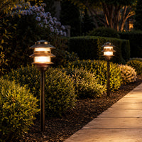 PLB22 Cast Brass Pagoda LED 12V Low Voltage Pathway Outdoor Lighting Landscape Fixture G4 Socket