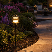 PLB22 Cast Brass Pagoda LED 12V Low Voltage Pathway Outdoor Lighting Landscape Fixture G4 Socket