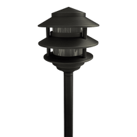 PLB22 Cast Brass Pagoda LED Low Voltage Pathway Outdoor Lighting Landscape Fixture