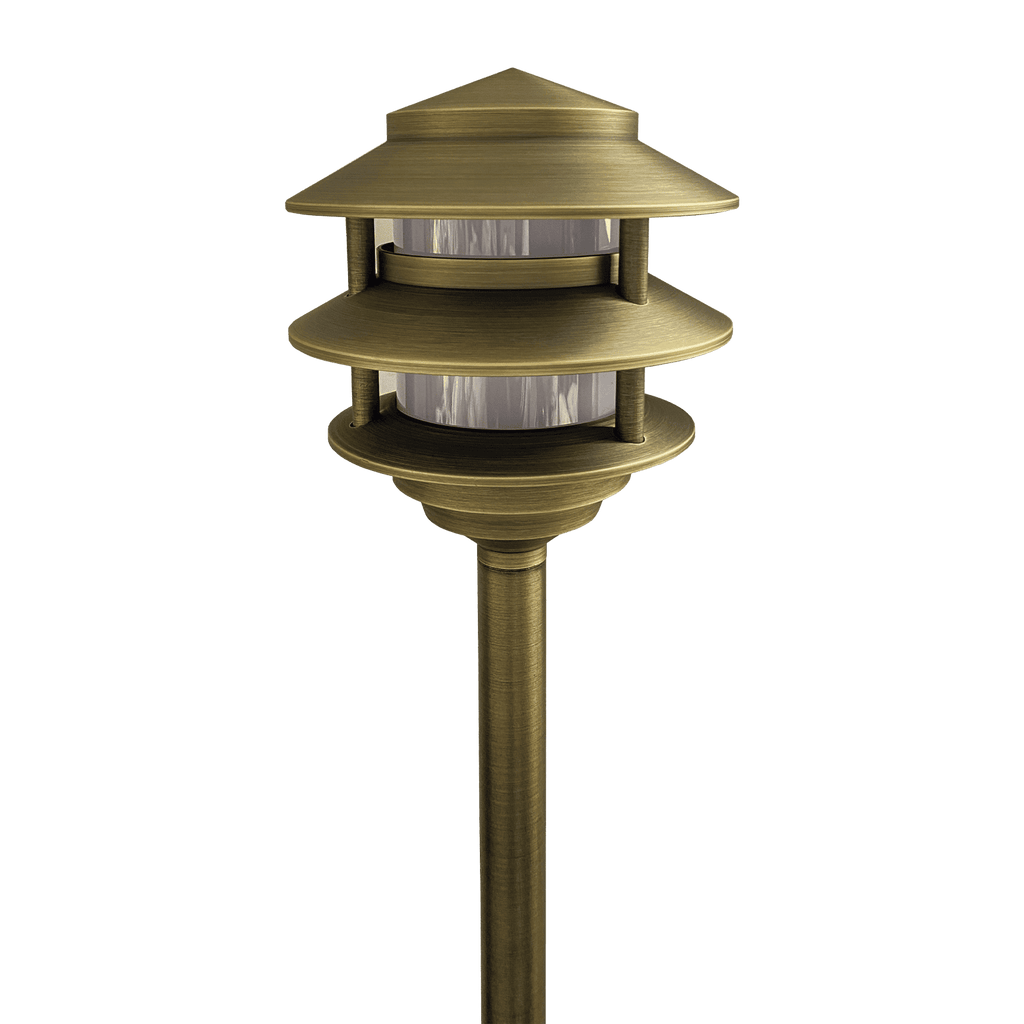 Low Voltage Step or Path Light, Weathered Brass