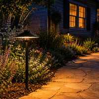 PLB26 Outdoor Garden Pathway Light | 12V Low Voltage Brass Path Light G4 Socket
