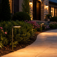 PLB27 4W 3000K Integrated LED Outdoor Garden Pathway Light | 12V Low Voltage Brass Path Light
