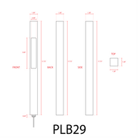 PLB29 Outdoor Garden Square Bollard Pathway Light | 12V Low Voltage Brass Path Light