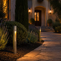 PLB29 Outdoor Garden Square Bollard Pathway Light | 12V Low Voltage Brass Path Light G4 Socket
