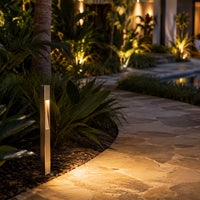 PLB29 Outdoor Garden Square Bollard Pathway Light | 12V Low Voltage Brass Path Light G4 Socket