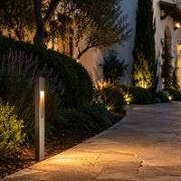 PLB29 Outdoor Garden Square Bollard Pathway Light | 12V Low Voltage Brass Path Light G4 Socket