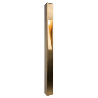 PLB29 Outdoor Garden Square Bollard Pathway Light | 12V Low Voltage Brass Path Light G4 Socket