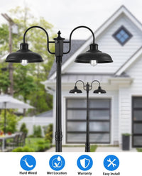 Outdoor Landscape Lighting LED 12V Low Voltage PLH05 - Dusk to Dawn 2-Head Outdoor Lamp Post Light with Sensor