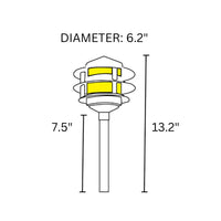 CDPA72 Black 12V AC/DC Aluminum Low Voltage Landscape Lighting 3 Tier Pagoda Path Light