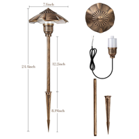 Outdoor Landscape Lighting LED 12V Low Voltage ALP04 4- and 6-Pack 12V Low Voltage 5W 200LM 2900K Warm White LED Landscape Lighting, Oil-Rubbed Bronze Umbrella Pathway Light Package, Die-Cast Aluminum, IP65 Waterproof