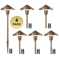 Outdoor Landscape Lighting LED 12V Low Voltage ALP04 4- and 6-Pack 12V Low Voltage 5W 200LM 2900K Warm White LED Landscape Lighting, Oil-Rubbed Bronze Umbrella Pathway Light Package, Die-Cast Aluminum, IP65 Waterproof 6 Pack