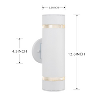 SCSH01 120V Line Voltage LED Stainless Steel Cylinder Up Down Light 2 Directional Sconce Lighting Medium Base Sockets