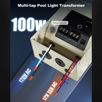 TSWP 100W/300W AC Pool Rated Digital Smart Wi-Fi 2.4Ghz 12V/15V Multi-Tap, Low Voltage Outdoor Stainless Steel Transformer with Photocell & Timer
