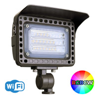 Outdoor Landscape Lighting LED 12V Low Voltage FLARGBCW20 12V Low Voltage 20W RGBCW Integrated LED Outdoor Landscape Lighting Bronze Aluminum Floodlight