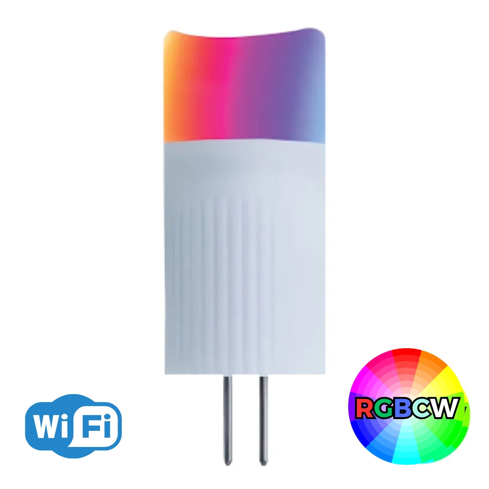 2W G4 RGBCW Smart Wi-Fi 12V Low Voltage LED Light Bulbs Dimmable Energy Saving