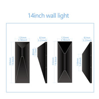 Outdoor Landscape Lighting LED 12V Low Voltage SCA04 Integrated LED 22W RGBCW Wi-Fi and Bluetooth 14″x4.96″x3.23″ 12V-24V Low Voltage Aluminum Up and Down Wall Sconce Lighting IP65 Waterproof