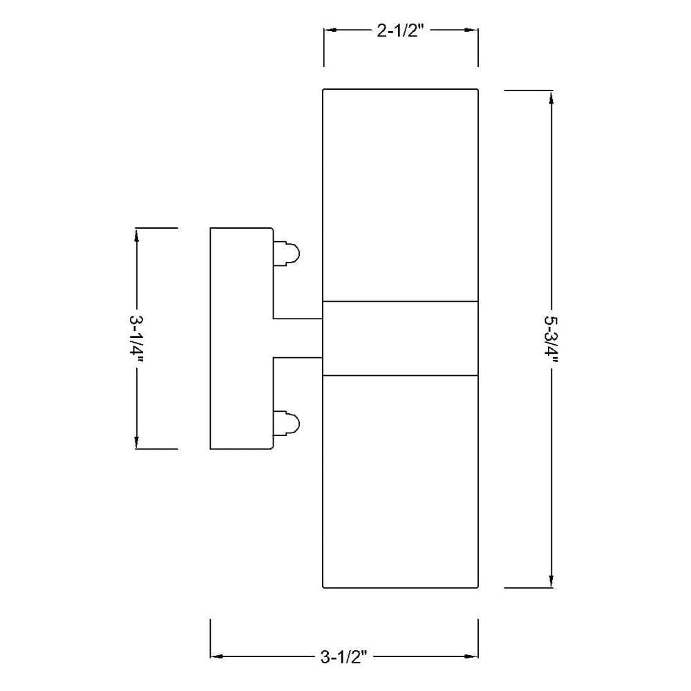 SCB05 LED Cylinder Up Down Light 2 Directional Brass Sconce Lighting.