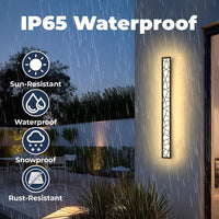 SCH18 1-Pack LED 39.4 Inch Rectangular Modern Outdoor Wall Sconce Light 32W 3200LM 3000K Aluminum and Acrylic Integrated LED Line Voltage 110V AC IP67