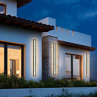 SCH18 1-Pack LED 39.4 Inch Rectangular Modern Outdoor Wall Sconce Light 32W 3200LM 3000K Aluminum and Acrylic Integrated LED Line Voltage 110V AC IP67