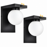 Outdoor Landscape Lighting LED 12V Low Voltage SCH23MS 12W 1100LM 3000K Motion Sensor Frosted Glass Globe Wall Sconce Light 120V Line Voltage 2 Pack